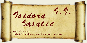 Isidora Vašalić vizit kartica